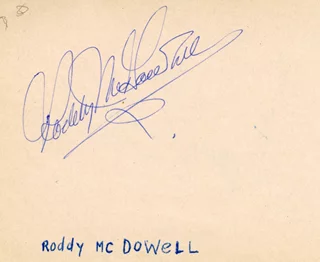 Roddy McDowell autograph