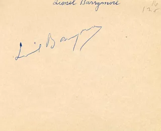 Lionel Barrymore autograph