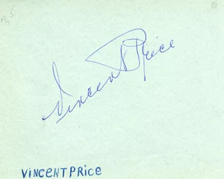 Vincent Price autograph