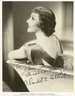 Claudette Colbert autograph
