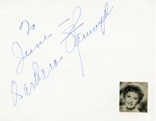 Barbara Stanwyck autograph