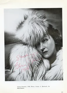 Gloria Swanson autograph