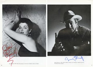 Jane Russell & Jimmy Stewart autograph