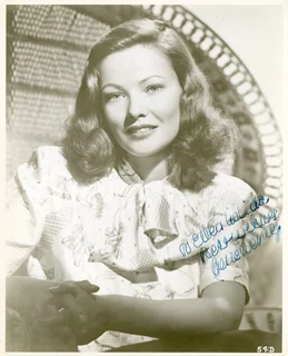 Gene Tierney autograph