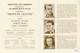 Raymond Massey autograph