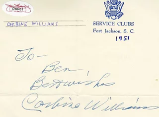 Carbine Williams autograph