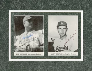 Don Drysdale and Sandy Koufax autograph