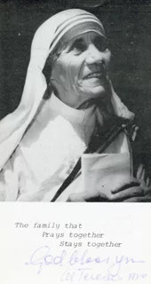 Mother Teresa autograph