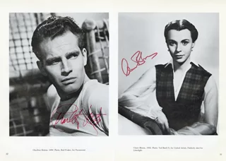 Charlton Heston and Claire Bloom autograph