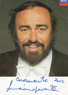 Luciano Pavarotti autograph