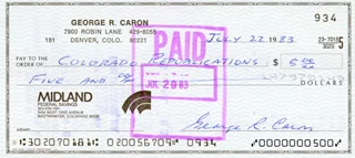 George Caron autograph