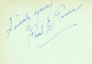 Pearl Primus autograph
