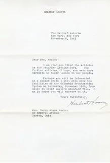 Herbert Hoover autograph