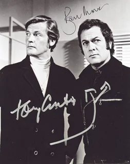 Roger Moore and Tony Curtis autograph