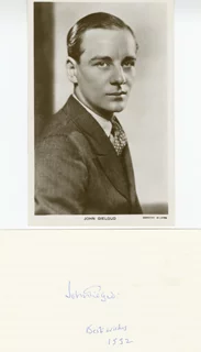 John Gielgud autograph