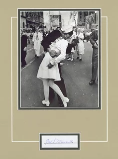 V-J Day Nurse and Sailor autograph