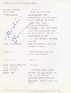 Marilu Henner autograph