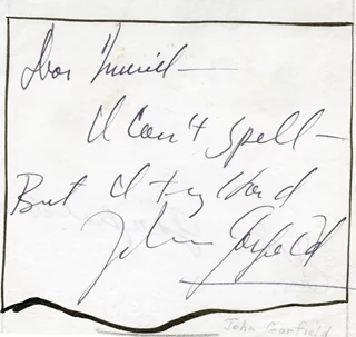 John Garfield autograph
