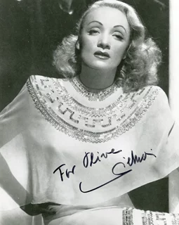 Marlene Dietrich autograph
