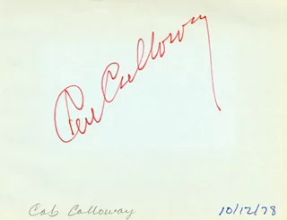 Cab Calloway autograph