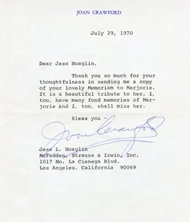 Joan Crawford autograph