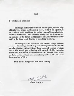 Arthur C. Clarke autograph