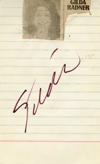 Gilda Radner autograph