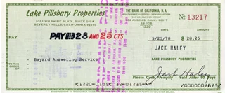 Jack Haley autograph