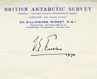 Sir Vivian Ernest Fuchs autograph