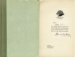 Edward W. Bok autograph