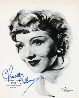 Claudette Colbert autograph