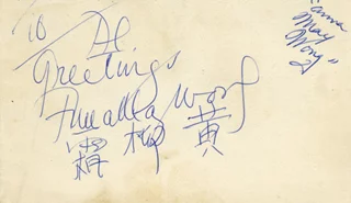 Anna May Wong autograph