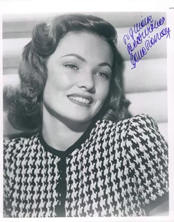 Gene Tierney autograph