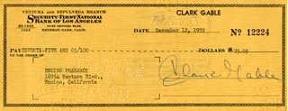 Clark Gable autograph