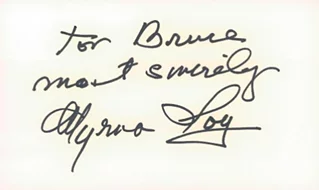Myrna Loy autograph
