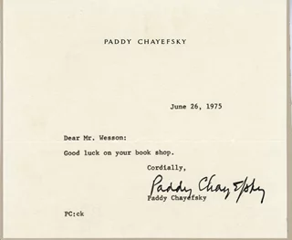 Paddy Chayefsky autograph
