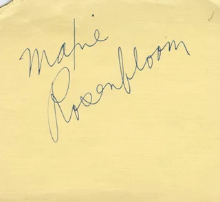 Maxie Rosenbloom autograph