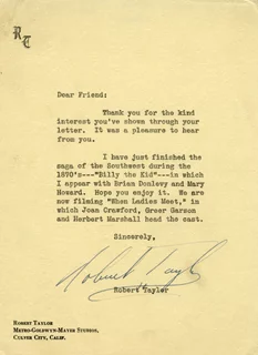 Robert Taylor autograph