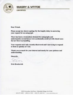 Erin Brockovich autograph