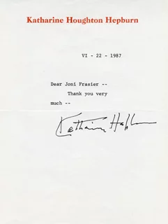 Katharine Hepburn autograph