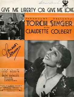 Claudette Colbert autograph