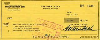 Gregory Peck autograph