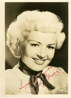 Betty Grable autograph