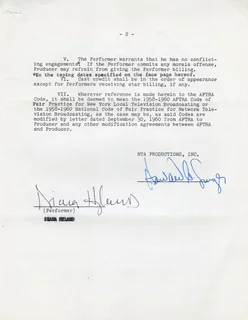 Diana Hyland autograph