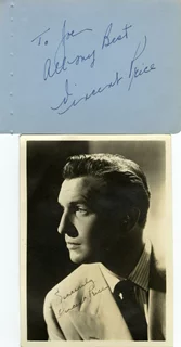 Vincent Price autograph