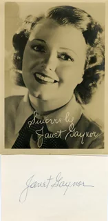 Janet Gaynor autograph