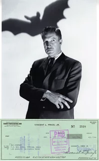 Vincent Price autograph