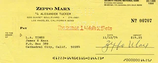 Zeppo Marx autograph