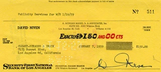 David Niven autograph