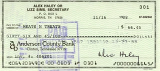 Alex Haley autograph